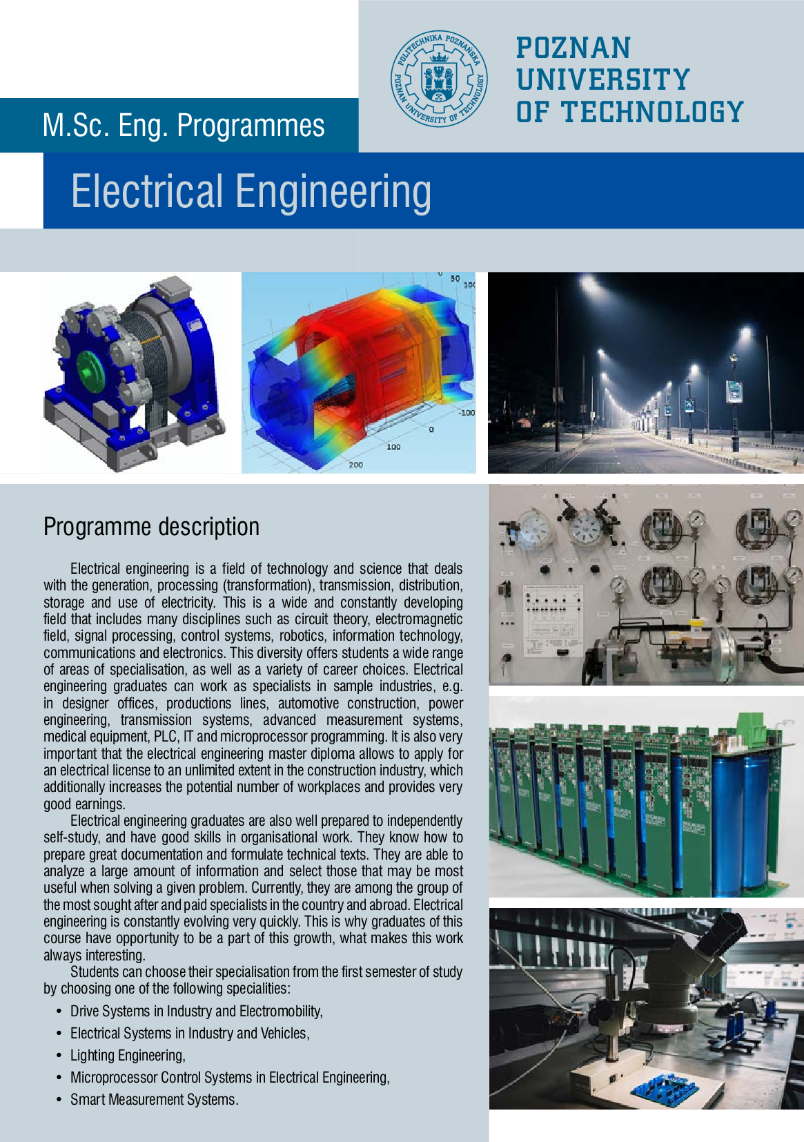 program studiów kierunku Electrical Engineering